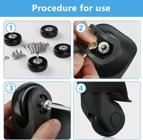 50x18mm luggage wheels set - 50x18mm,