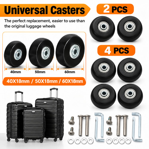 50x18mm luggage wheels set - luggage,